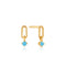 Turquoise Gold Link Stud Earrings